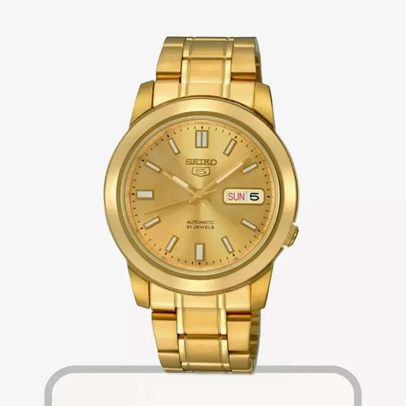 Seiko 5 Men's  Automatic Yellow Gold-tone Premium Watch | SNKK20K1